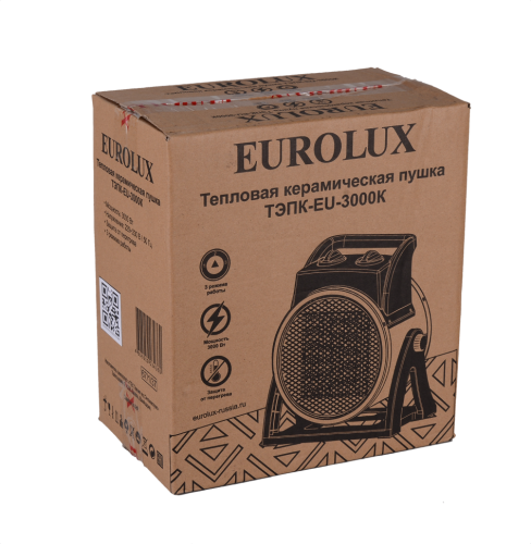 Тепловая электрическая пушка ТЭПК-EU-3000K (керам.нагревательный элемент,круглая) Eurolux фото 7